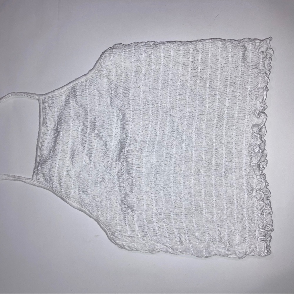 Sky and Sparrow Scrunched Halter Crop Top